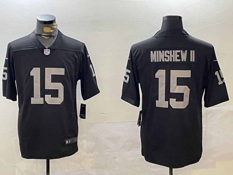 Men Oakland Raiders #15 Minshew ii Black 2024 Nike Limited NFL Jersey style 1->women nfl jersey->Women Jersey